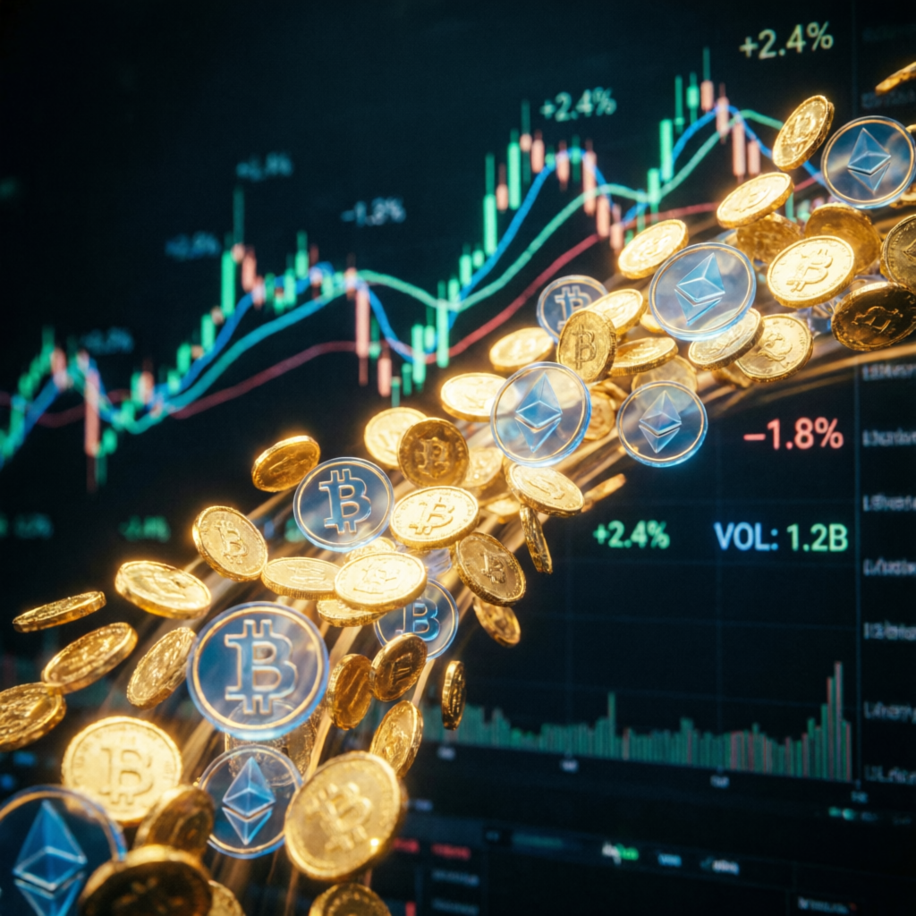 Profitable futures trading with gold coins and trading charts
