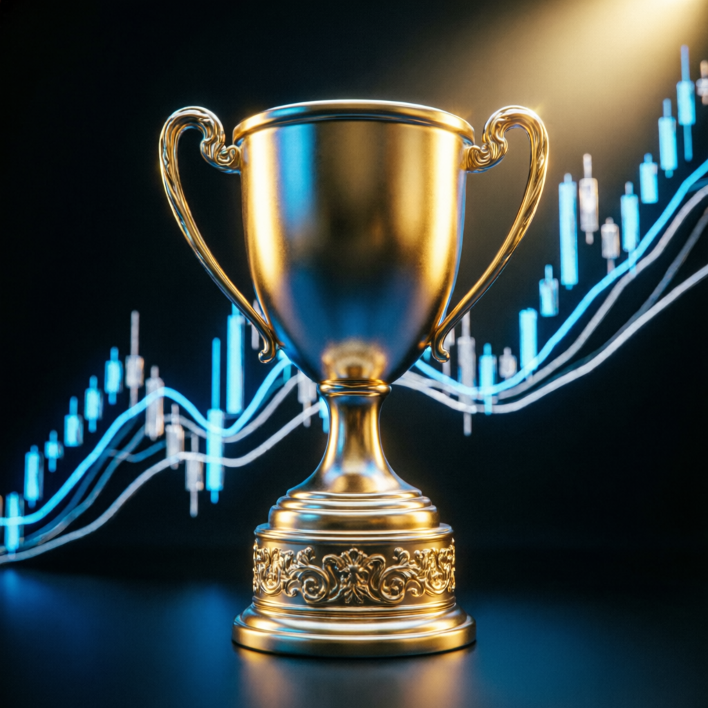 Trophy representing successful prop firm challenge passing and funded account achievement