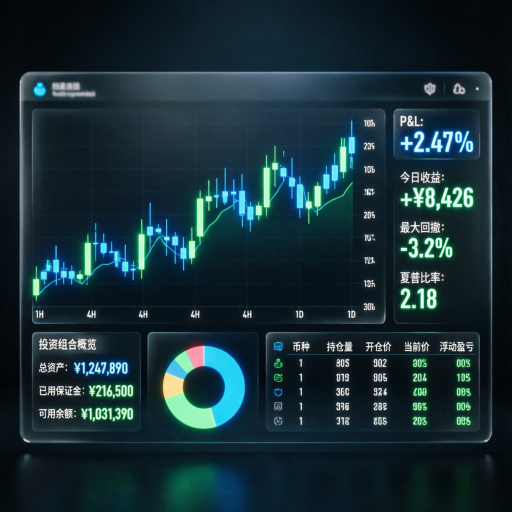 Professional trading dashboard showing prop firm challenge progress and profit targets