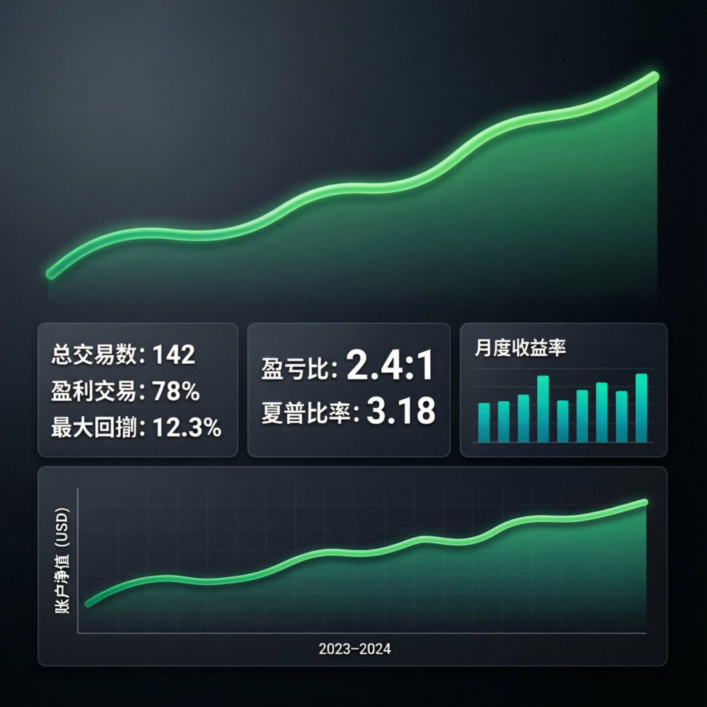 Myfxbook verified trading results showing consistent profit growth
