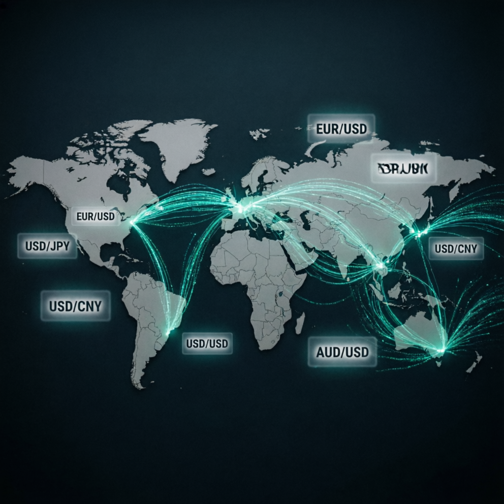Global forex market coverage with multiple currency pairs and trading sessions