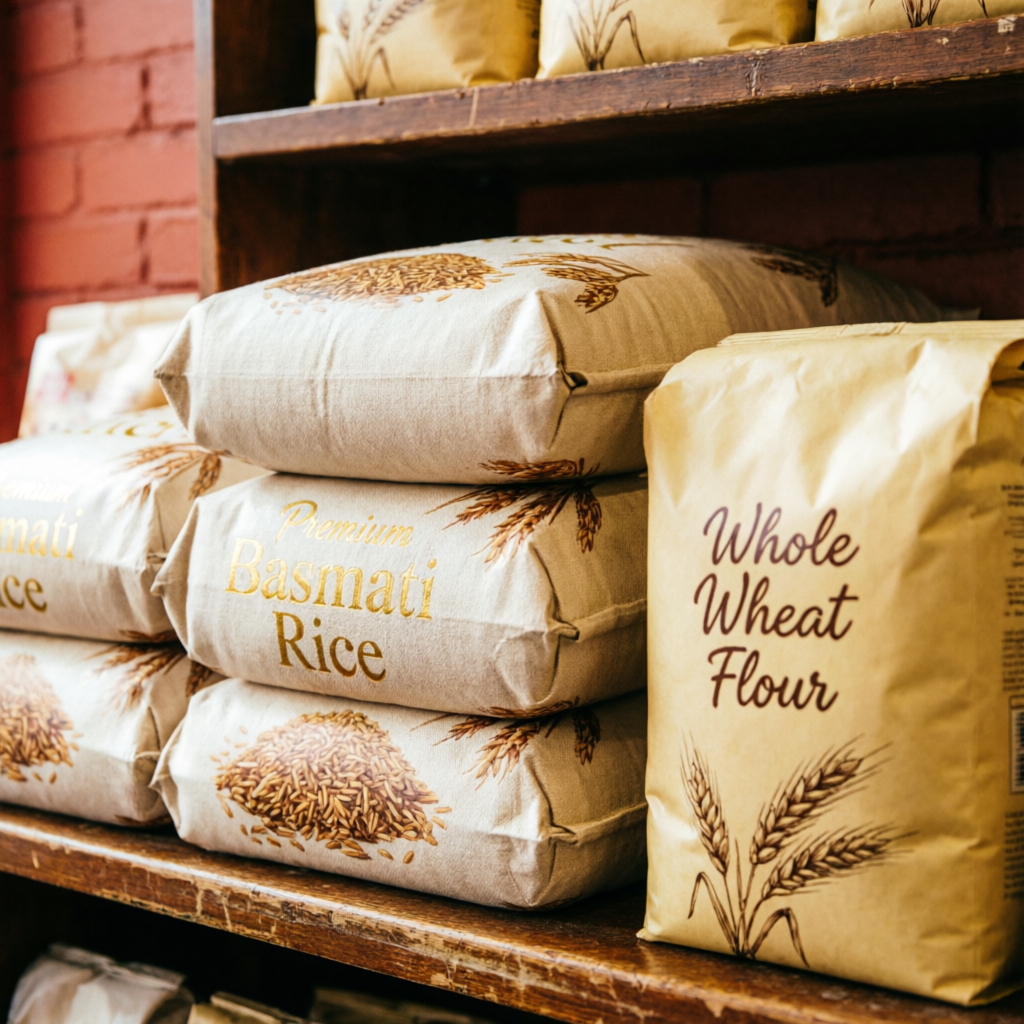 Rice & Flour at Grocery Store