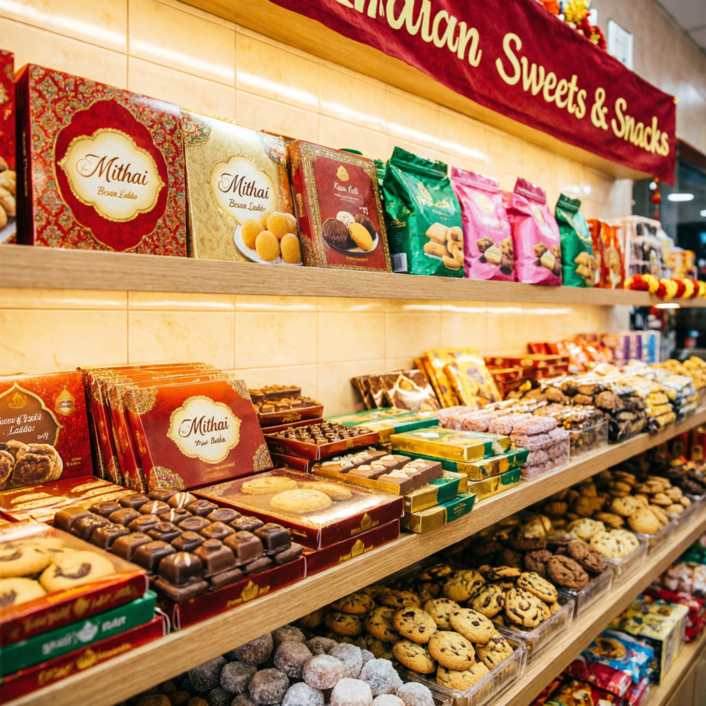 Biscuits & Chocolates at Grocery Store