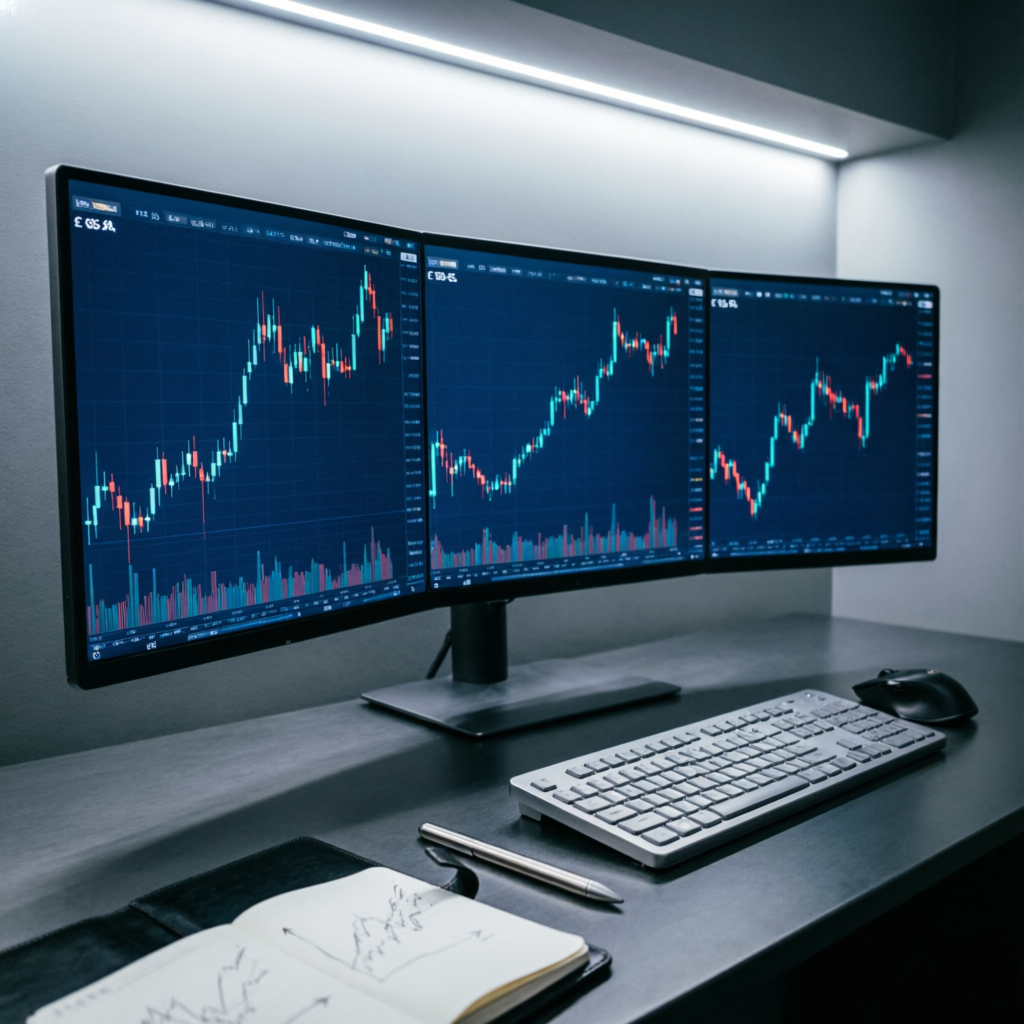 Professional trading desk with forex charts - PFM Capitals Prop Firm Passing Service