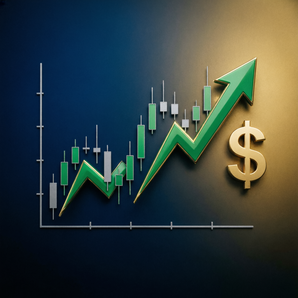 Forex trading profit growth chart showing consistent gains from prop firm passing service