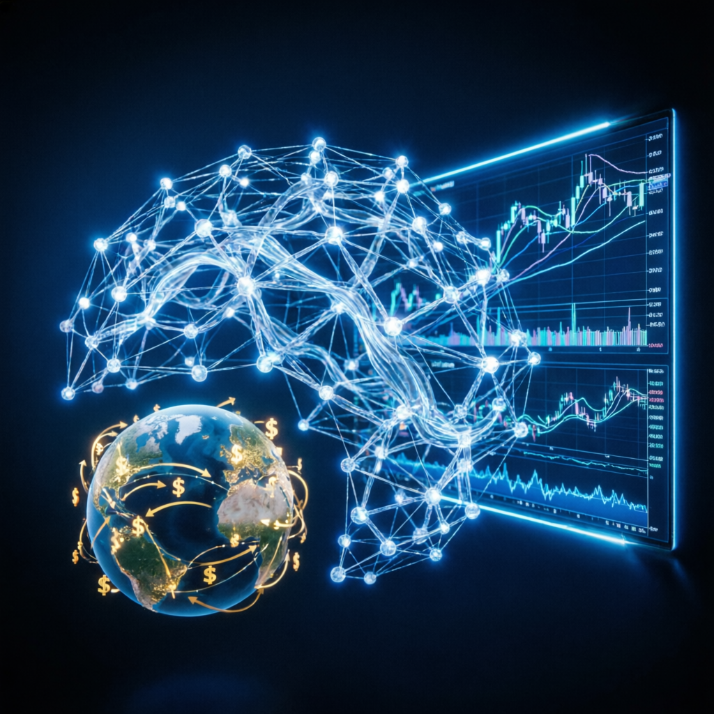 AI-powered forex trading technology analyzing global financial markets
