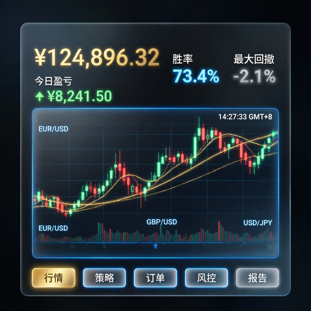 Modern trading dashboard showing forex charts and profit metrics for funded account management