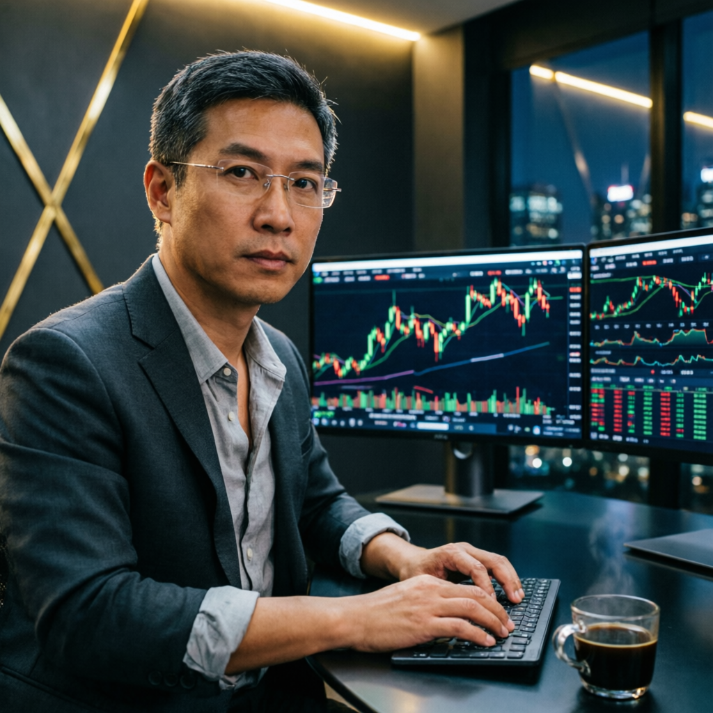 Professional forex trader managing funded account with prop firm passing service