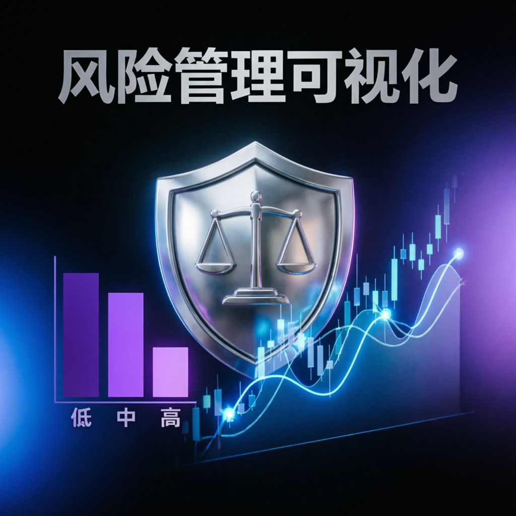 Risk management visualization with shield and trading charts for Apex evaluation