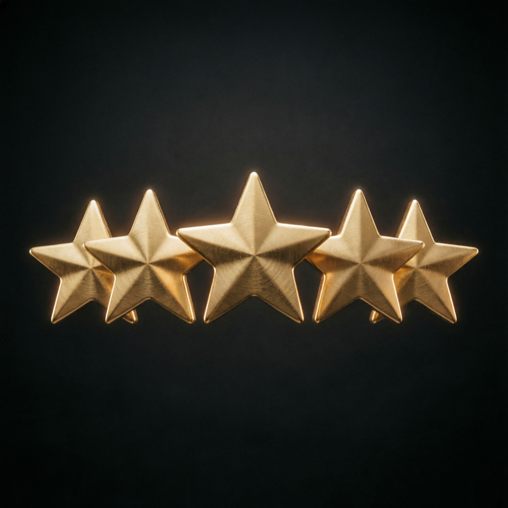 Five star customer review rating
