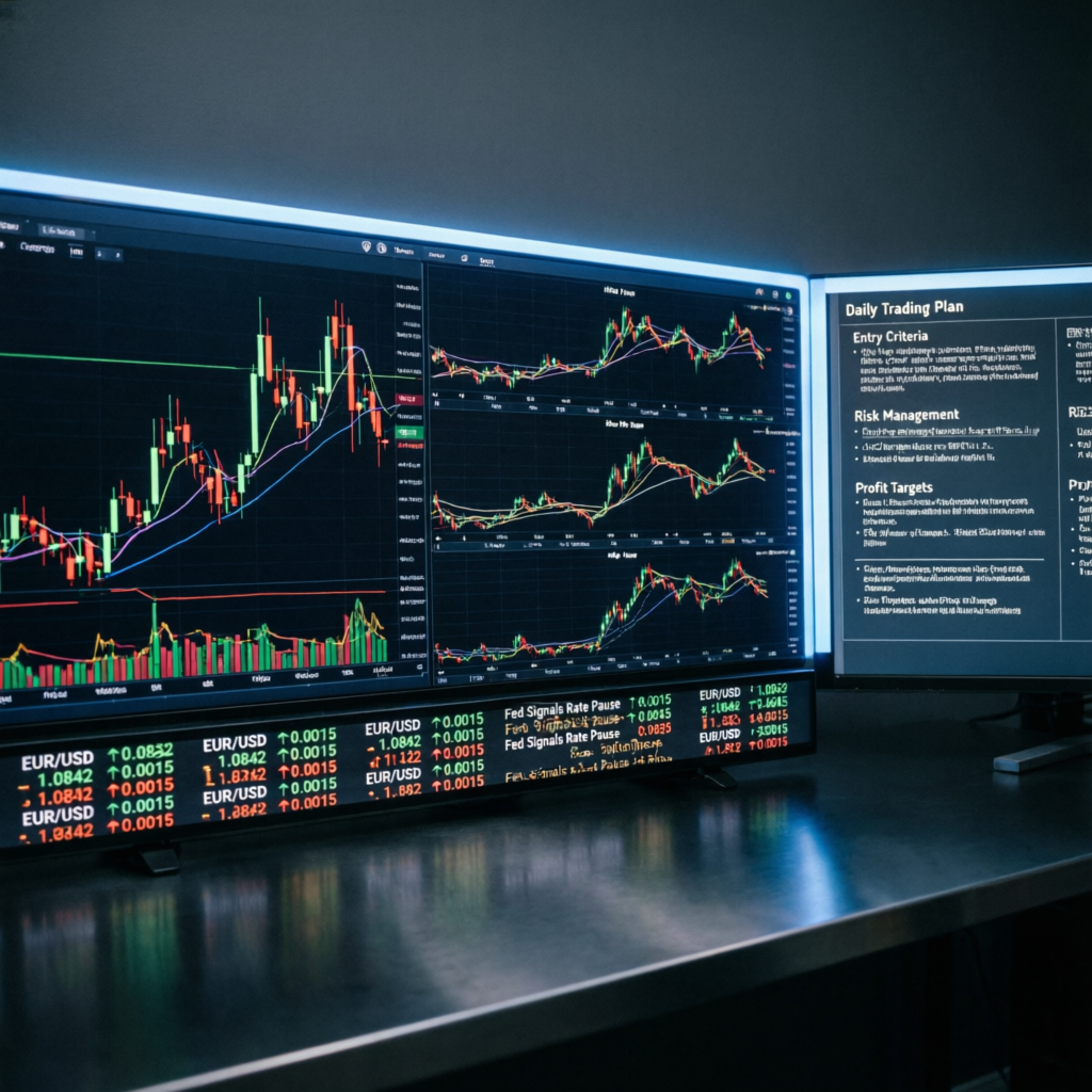 Forex Trading Plan Template - Professional Trading Dashboard with Charts and Risk Management Tools