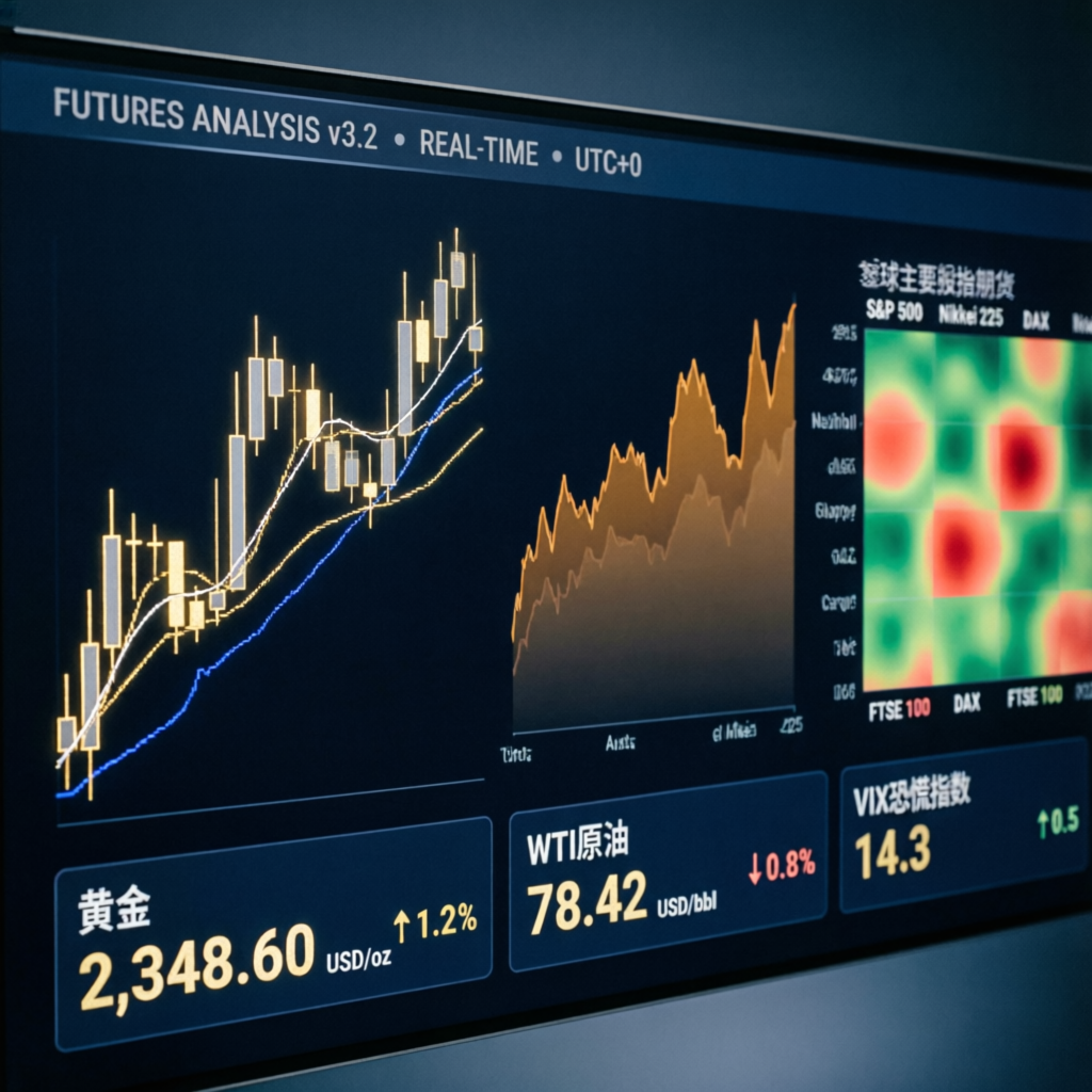 Futures market analysis with advanced charting tools