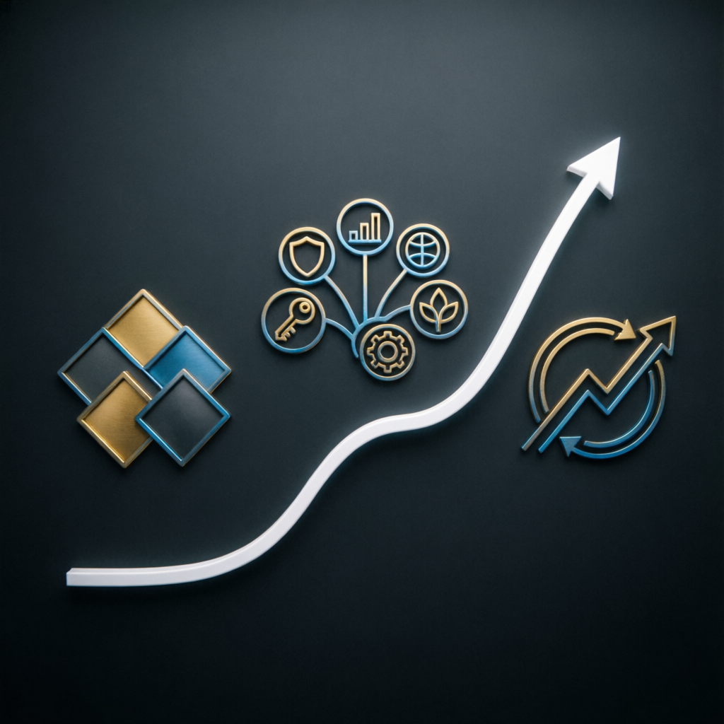 Professional account management with financial growth visualization and rising equity curve