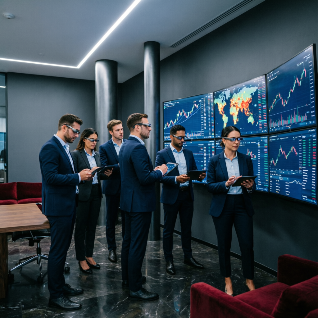 Professional trading team analyzing Blueberry Funded rules