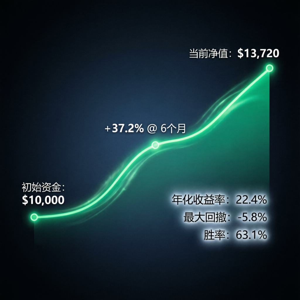 Trading results showing consistent account growth over time