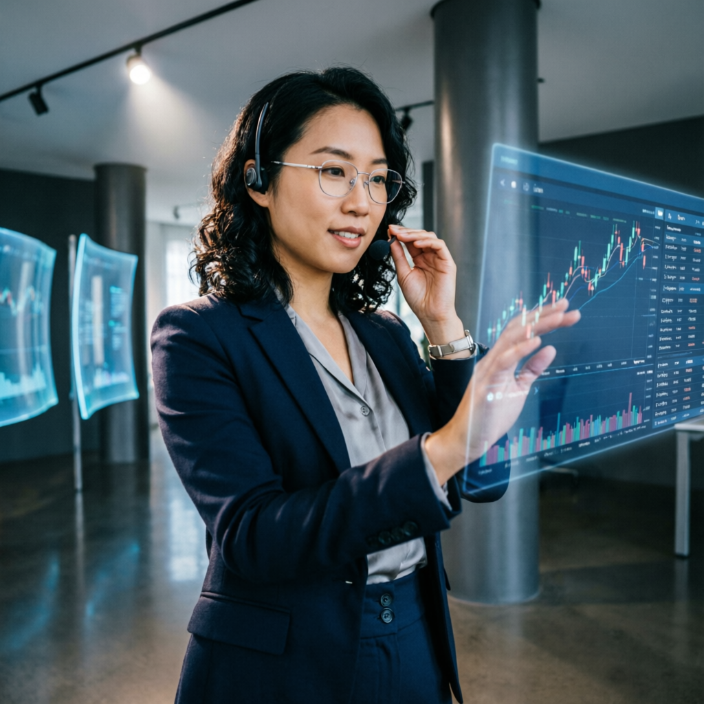 Professional customer service representative helping traders with prop firm questions