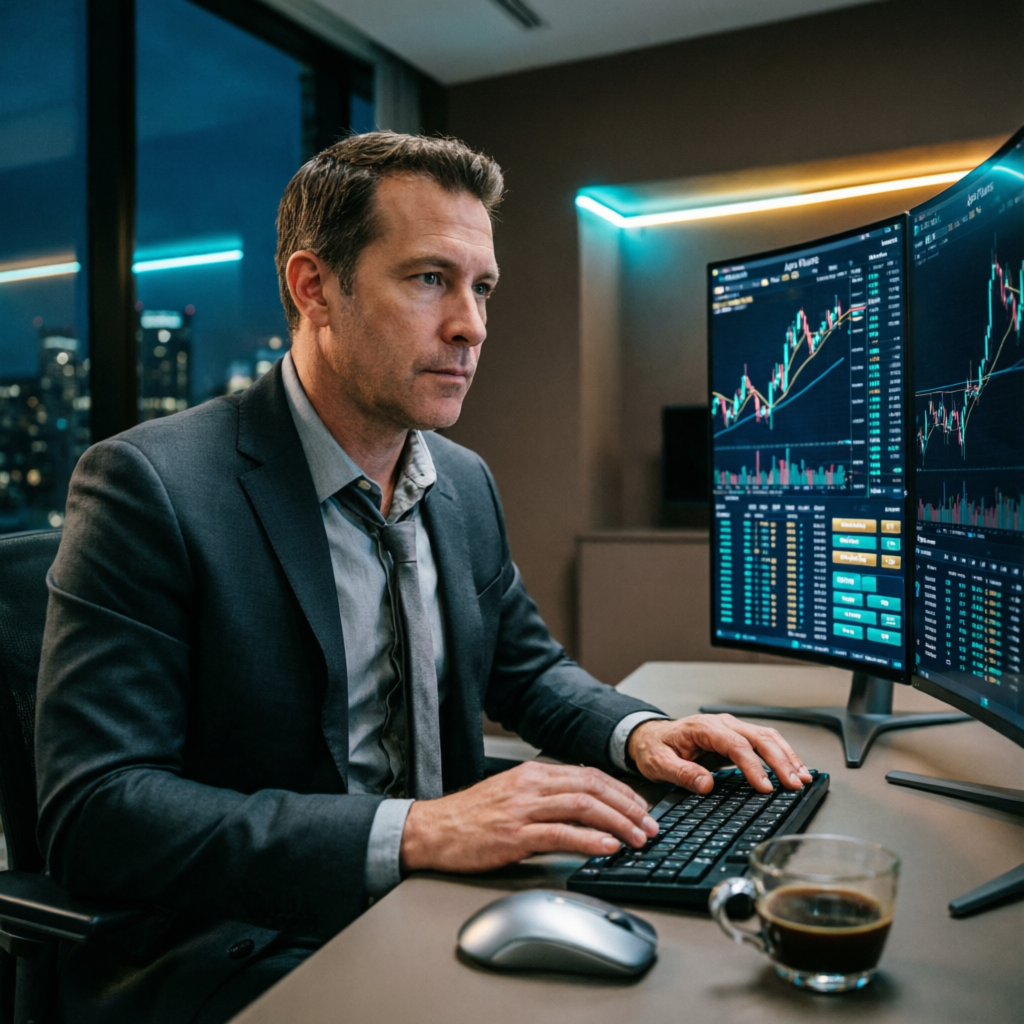 Professional Apex Trader Funding expert analyzing futures charts