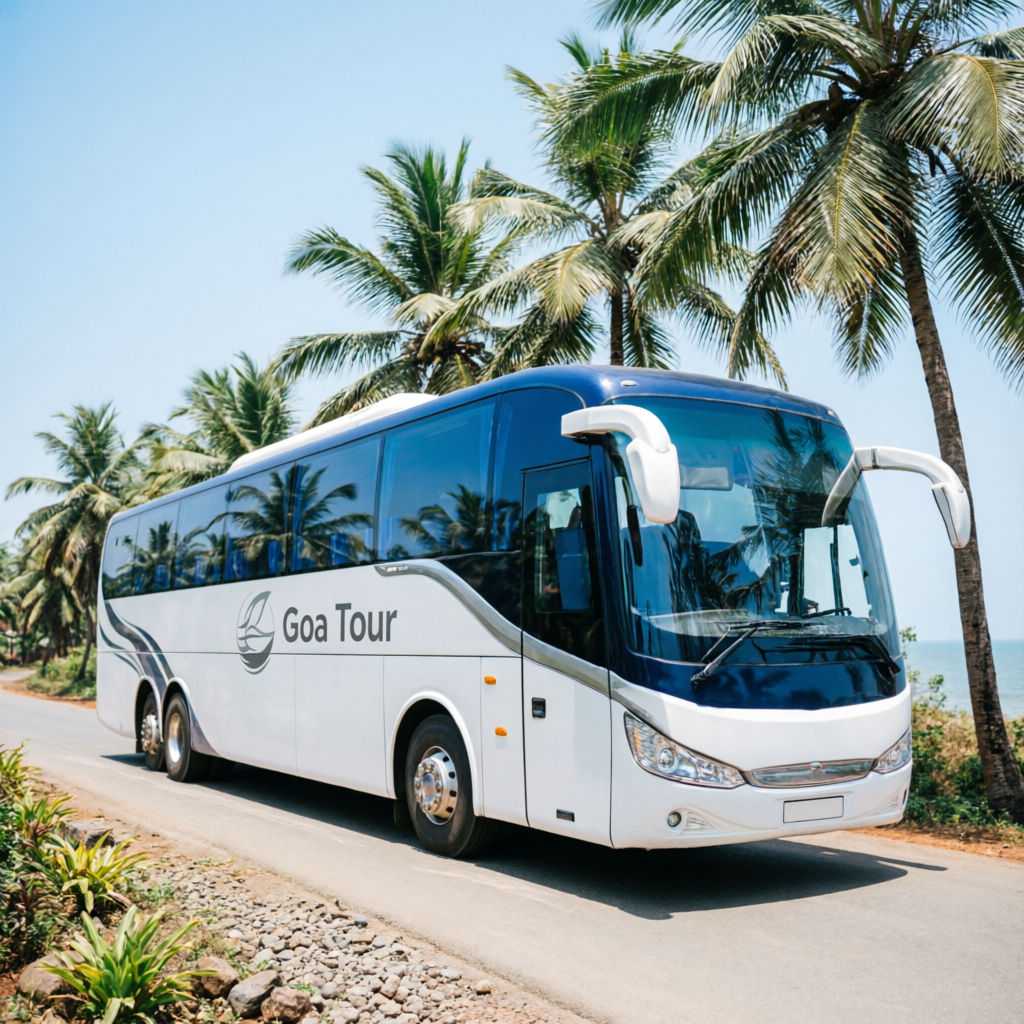 Tourist coach bus in Goa