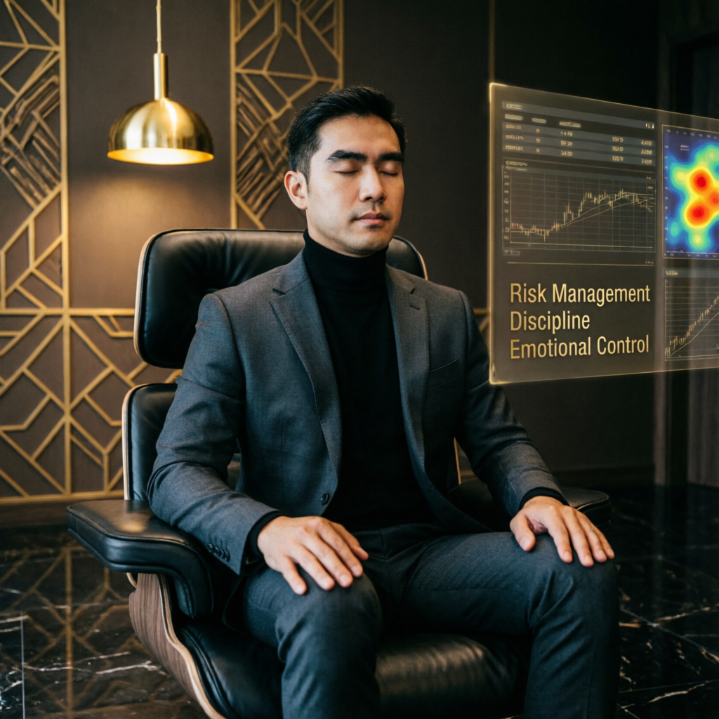Professional trader practicing trading psychology and emotional control