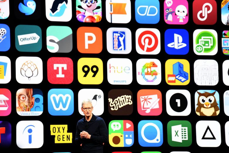 Apple and Google app icons on a smartphone screen as regulators tighten app-store rules