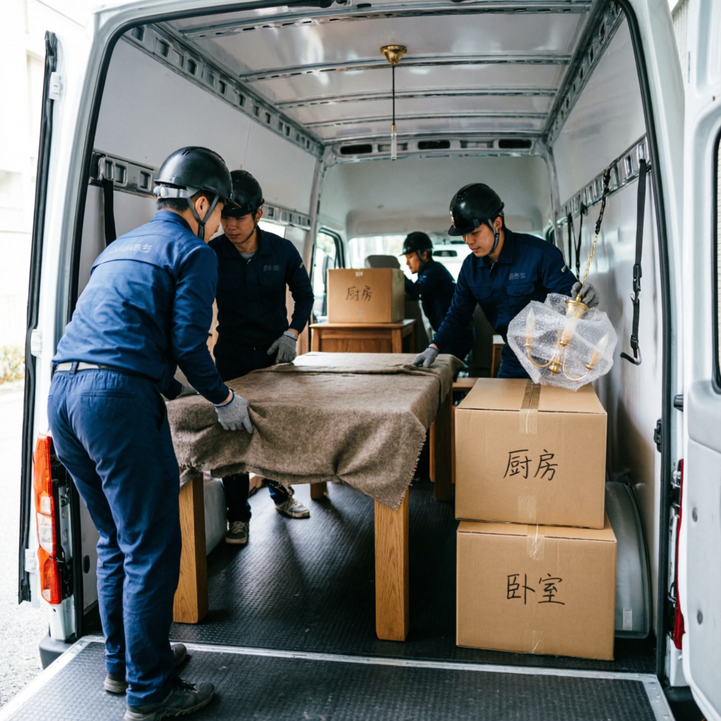 Transporte de Muebles seguro dentro del camión con personal profesional