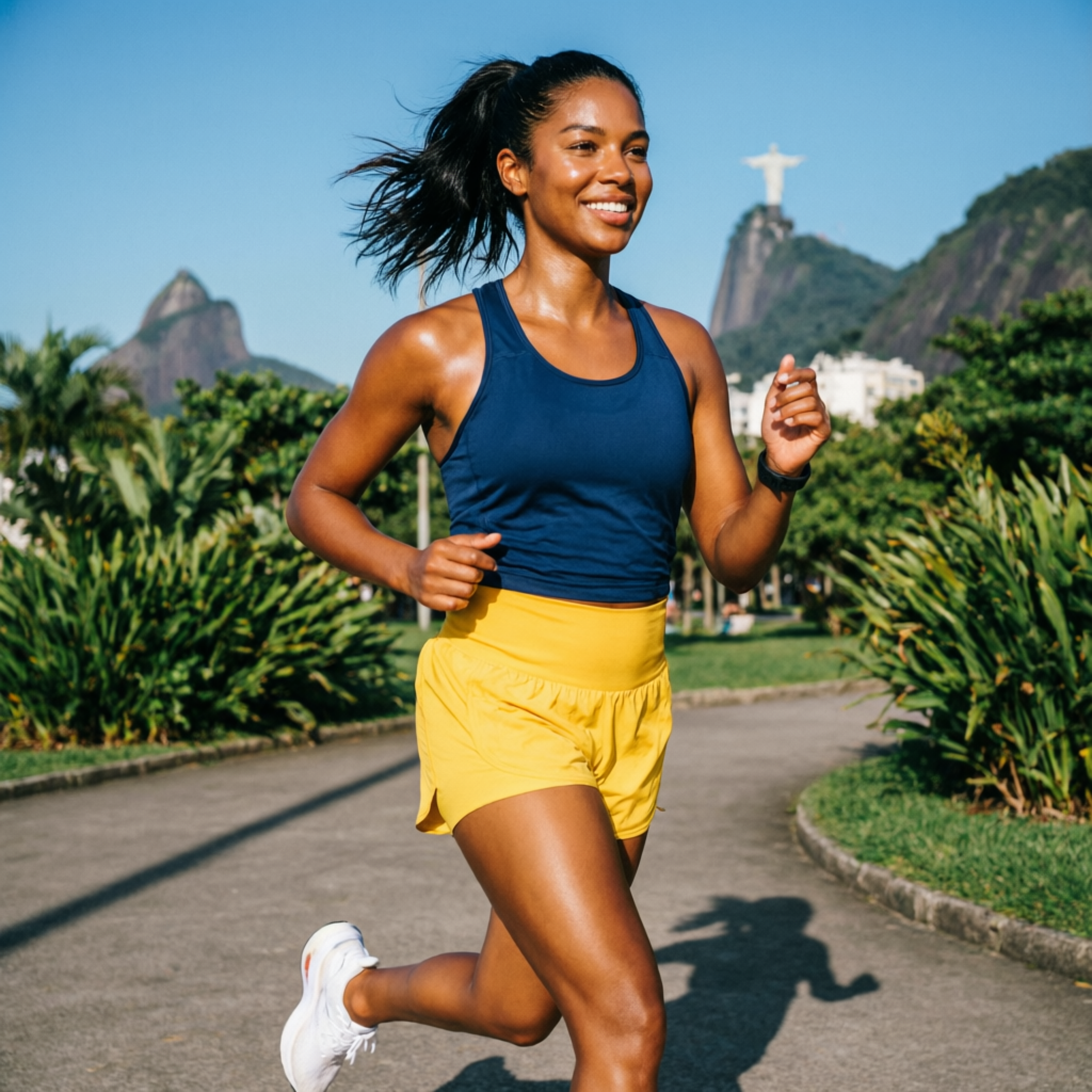 Mulher correndo no parque