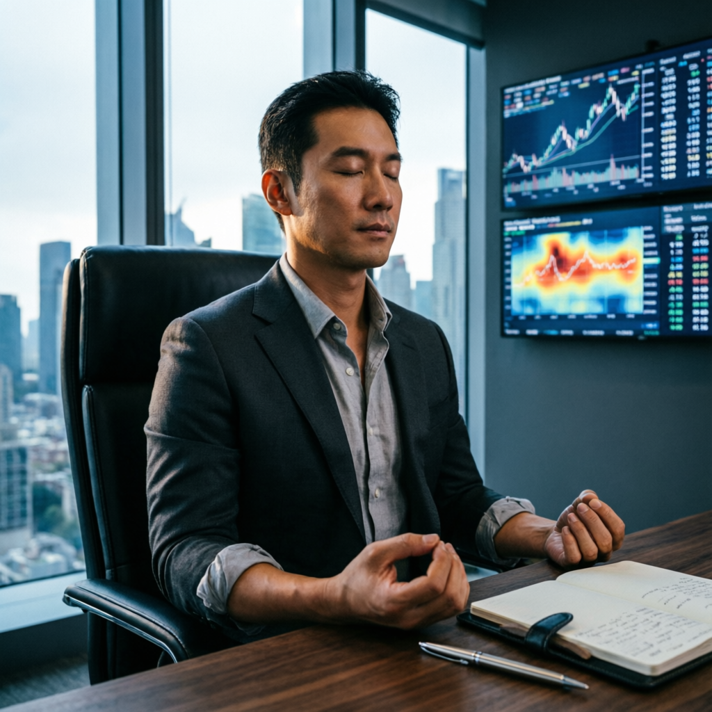 Trading psychology and discipline - calm professional trader