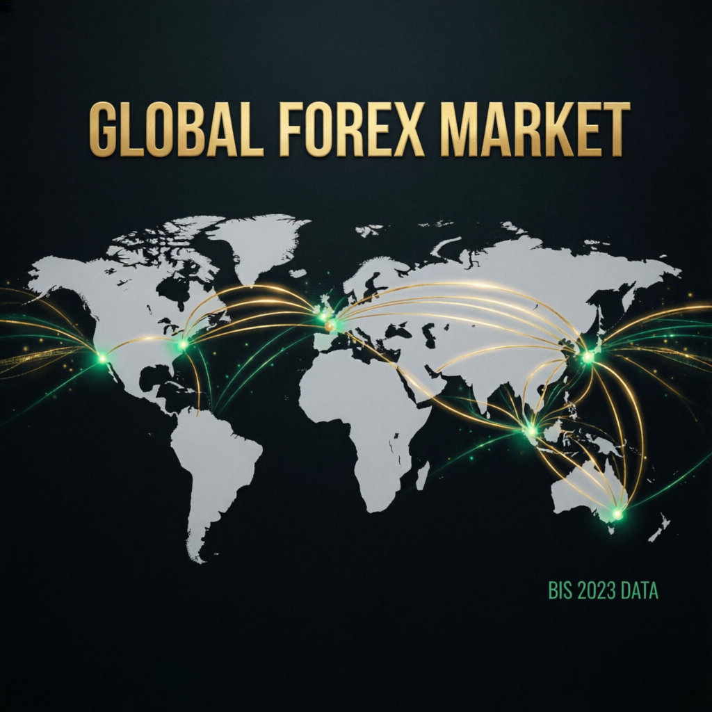Global forex market visualization - worldwide trading connections