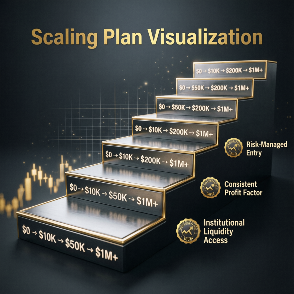 Topstep scaling plan visualization - account growth progression