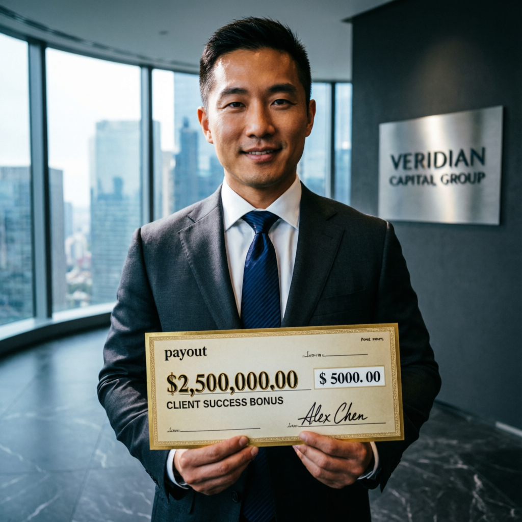 Client success celebration - funded trader payout achievement