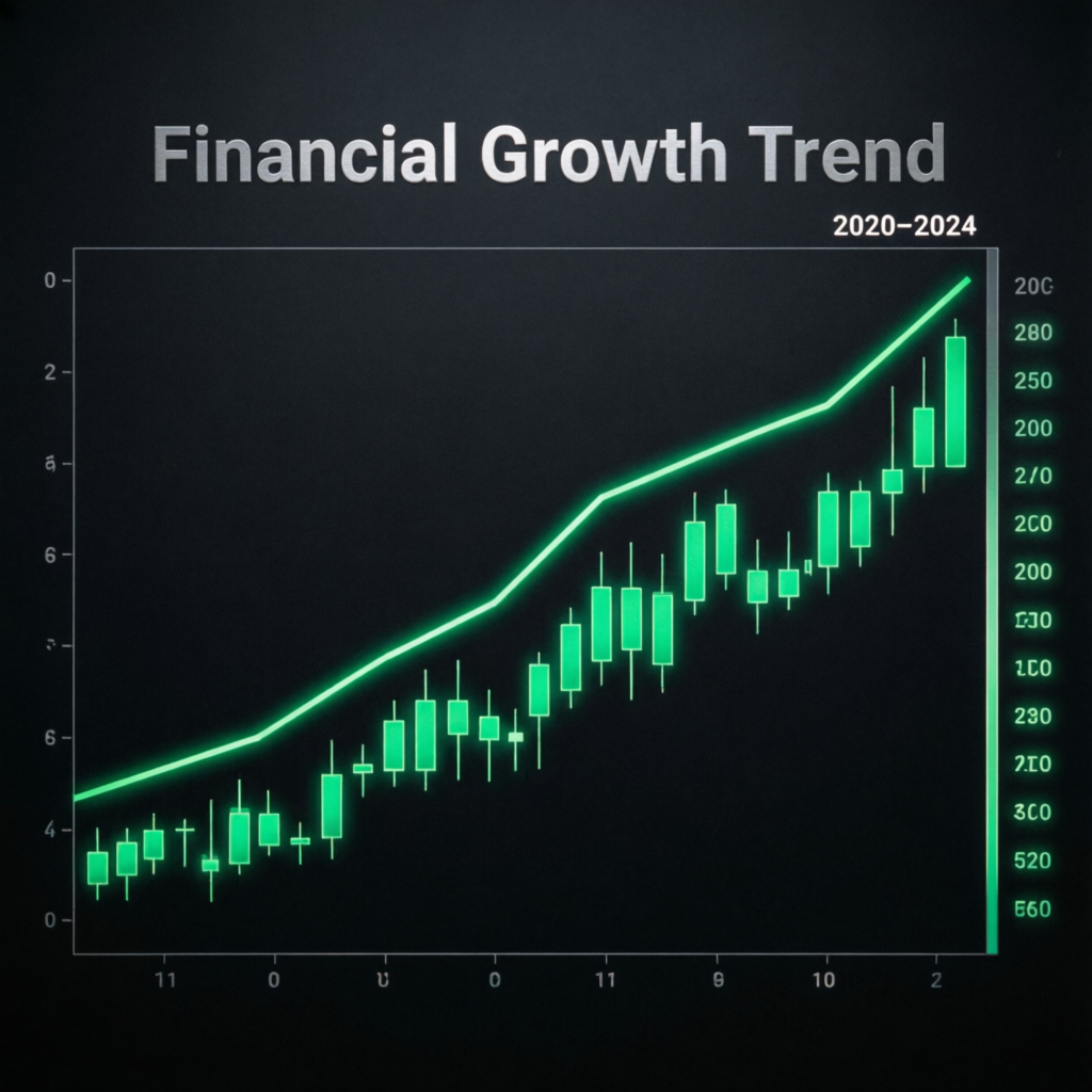 Financial growth trend chart - consistent profit achievement