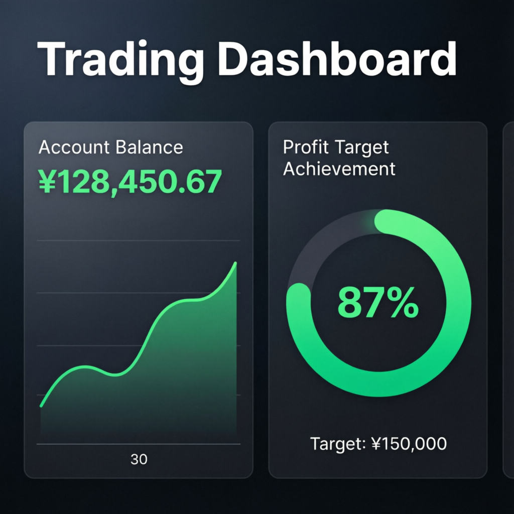 Trading dashboard showing profit target achievement - Topstep combine