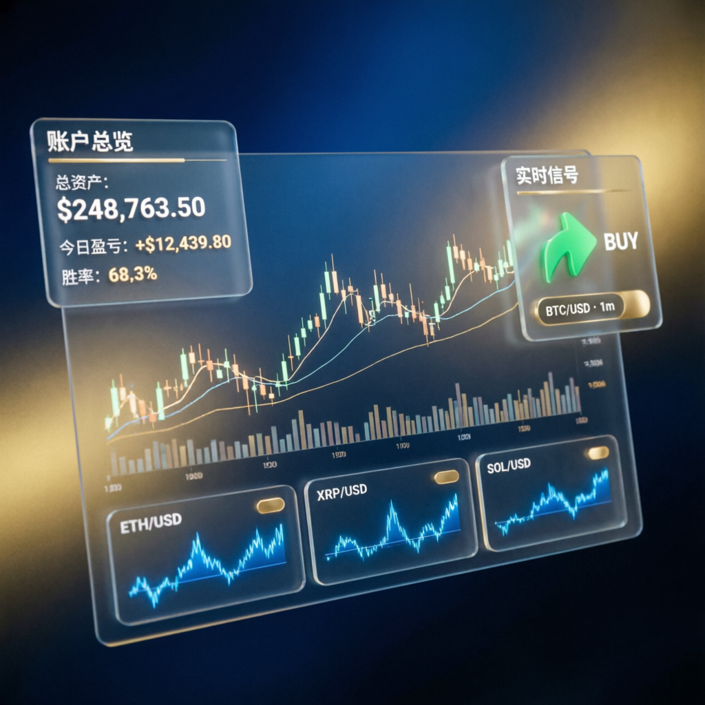 Topstep Trading Dashboard Interface with Glassmorphism Design