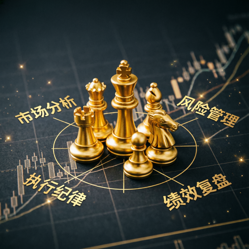 Trading strategy concept with chess pieces representing strategic planning
