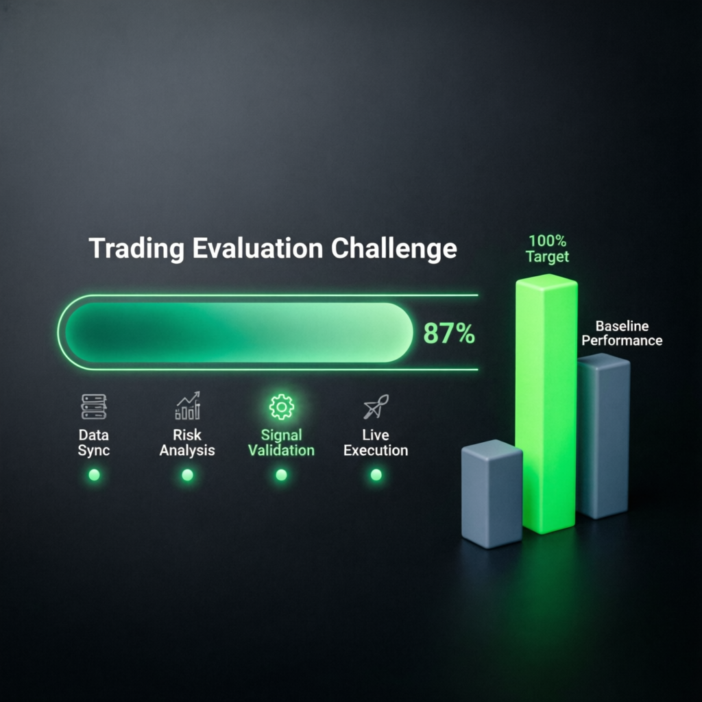 Trading evaluation challenge progress visualization