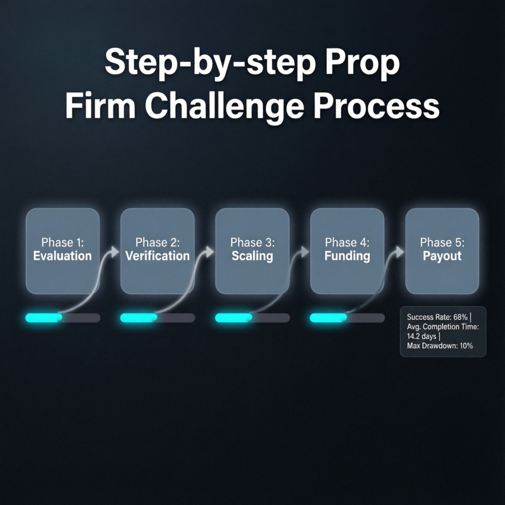 Step-by-step Prop Firm Challenge Process Flowchart