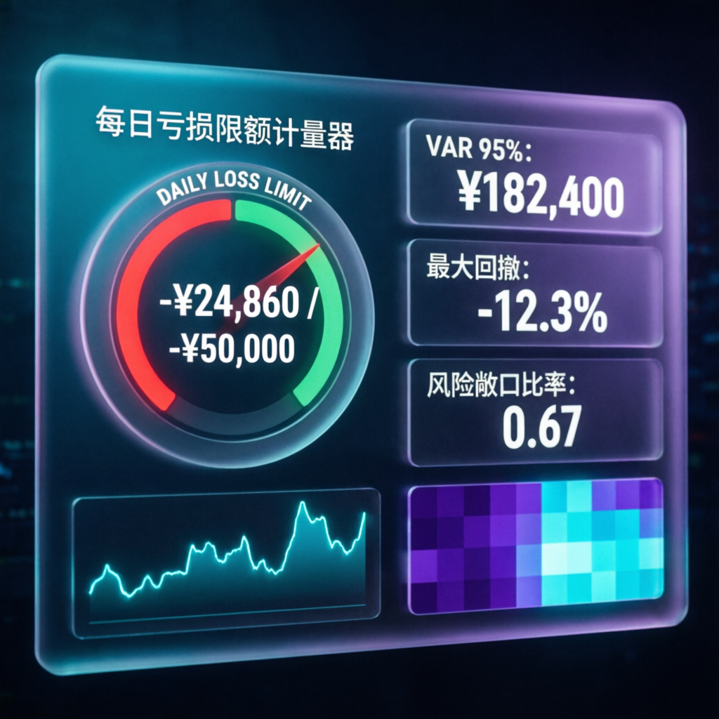 Topstep daily loss limit dashboard showing VAR metrics and risk management data