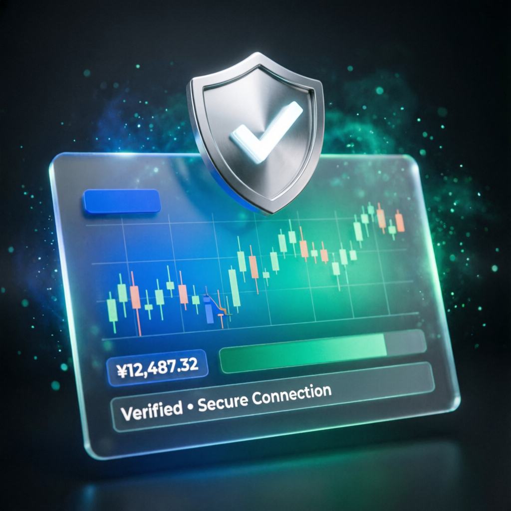Trust and verification shield over Apex Trader Funding trading dashboard showing transparent fees
