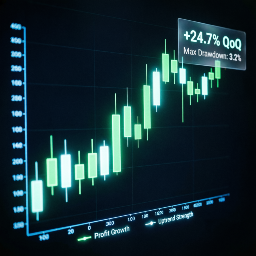 Candlestick Chart Showing Profit Growth