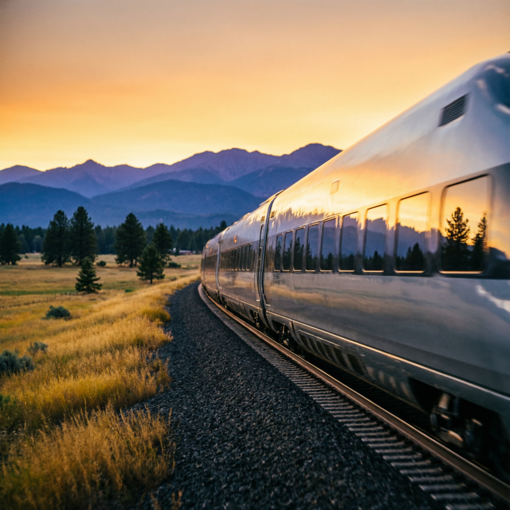 Train in American landscape