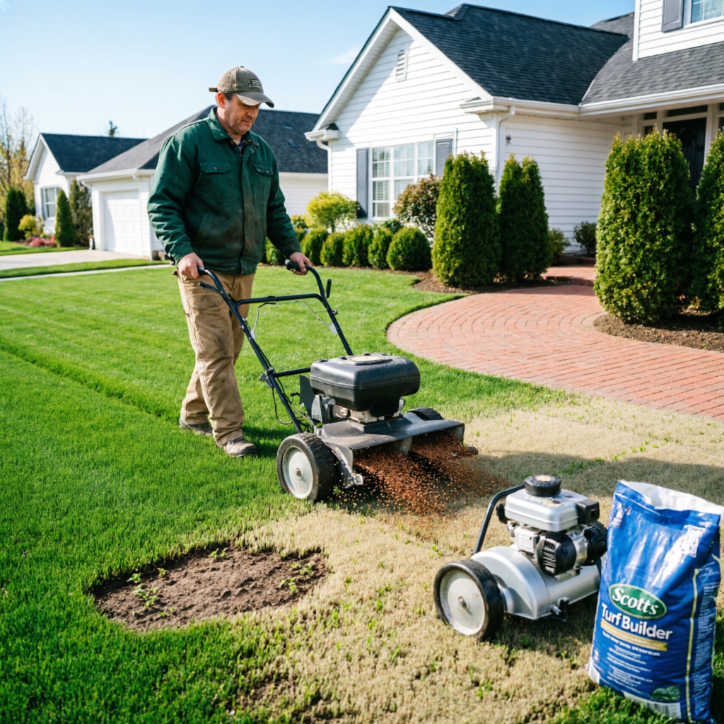 Professional lawn overseeding service in Richmond Hill
