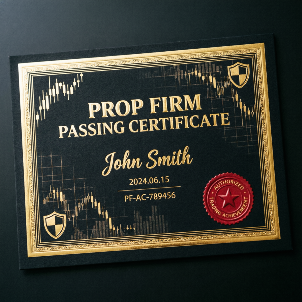 Prop firm passing certificate