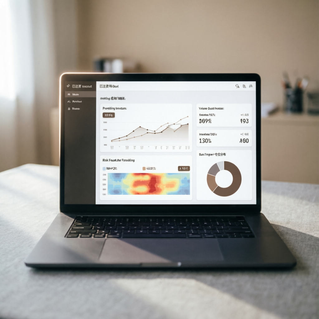 Laptop displaying funded account dashboard