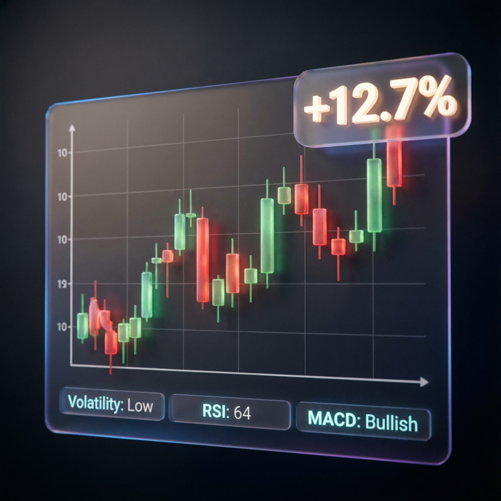 Abstract financial visualization of trading charts