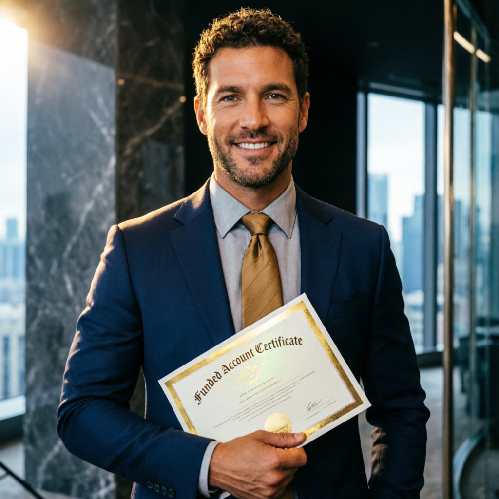 Professional Trader Holding Funded Account Certificate - Success Story