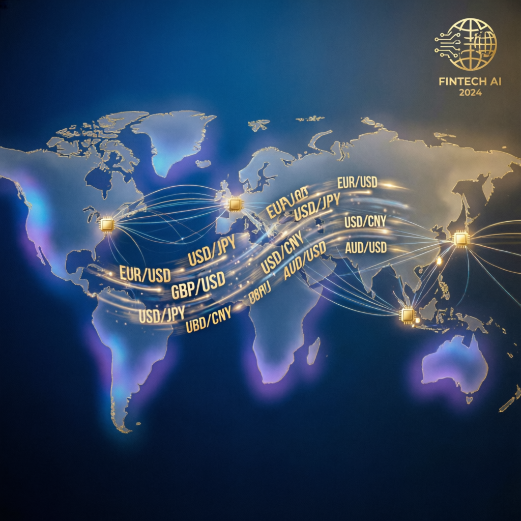 Global Forex Market Visualization with Currency Pairs and AI Network Connections