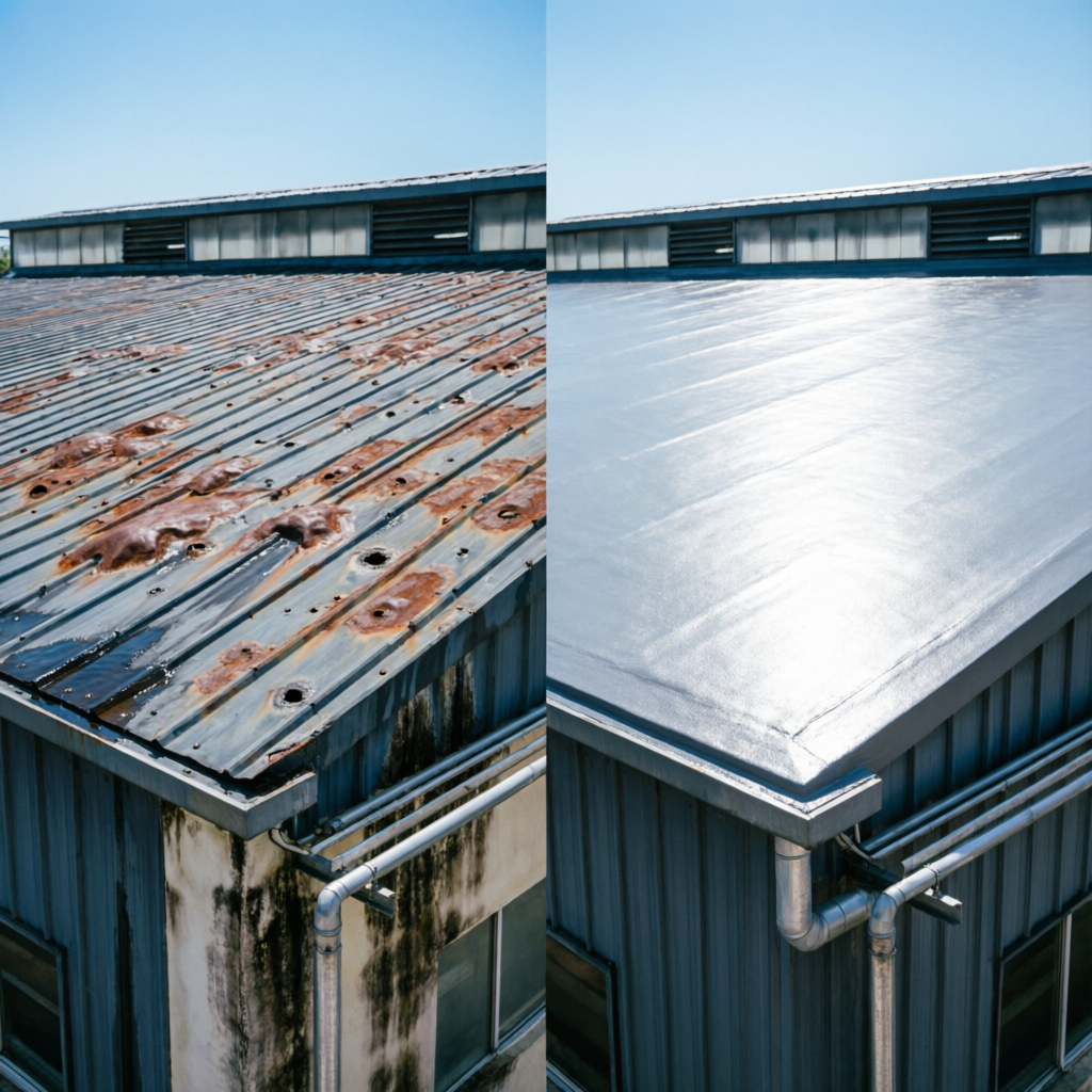 Metal Roof Waterproofing - Al Qiraat Al Jadedah Technical Services