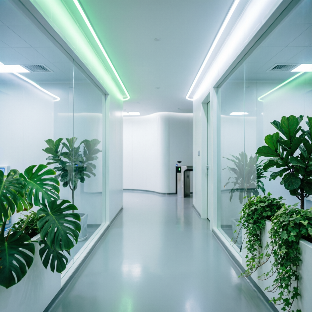 Energy efficient sustainable cleanroom corridor