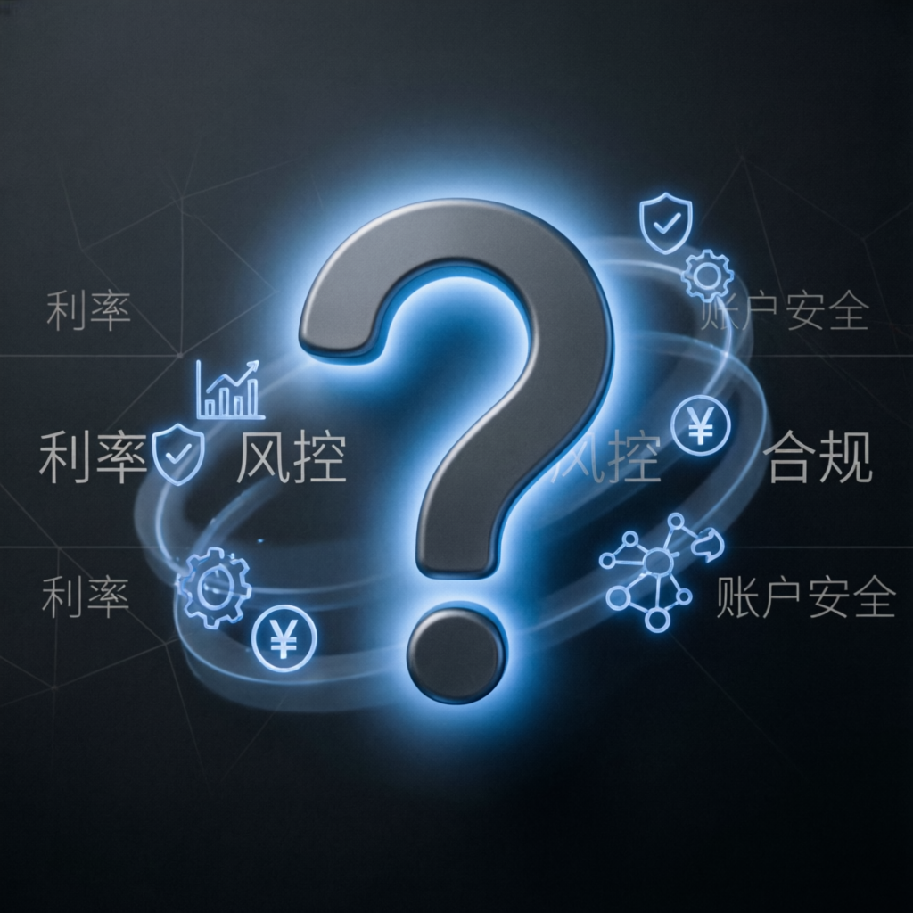 FAQ section for prop firm services with question mark and financial icons