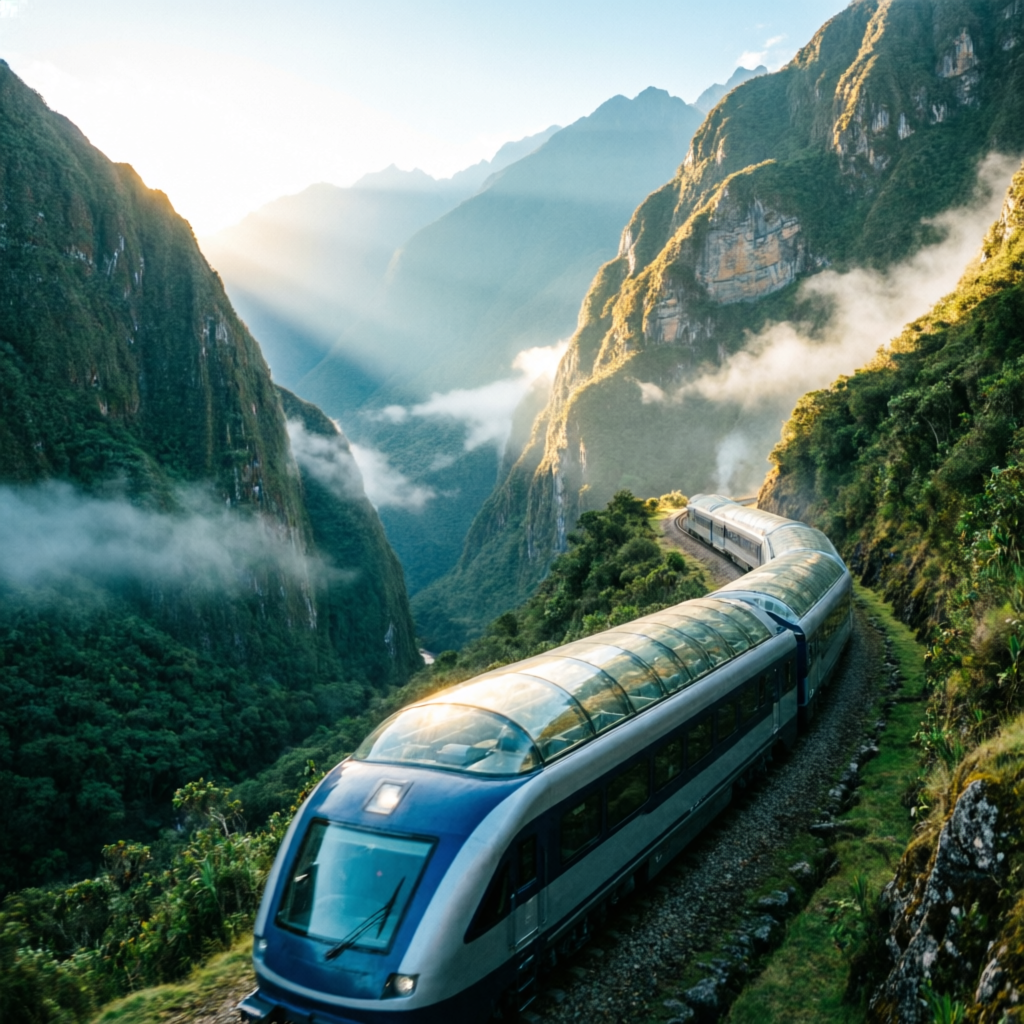 Vistadome train in the canyon